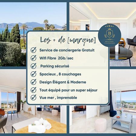 Suite Riviera - Sea View - Clim - 50M Plage - Residence De Standing - Spacieux 180 M2 - Parking كان المظهر الخارجي الصورة