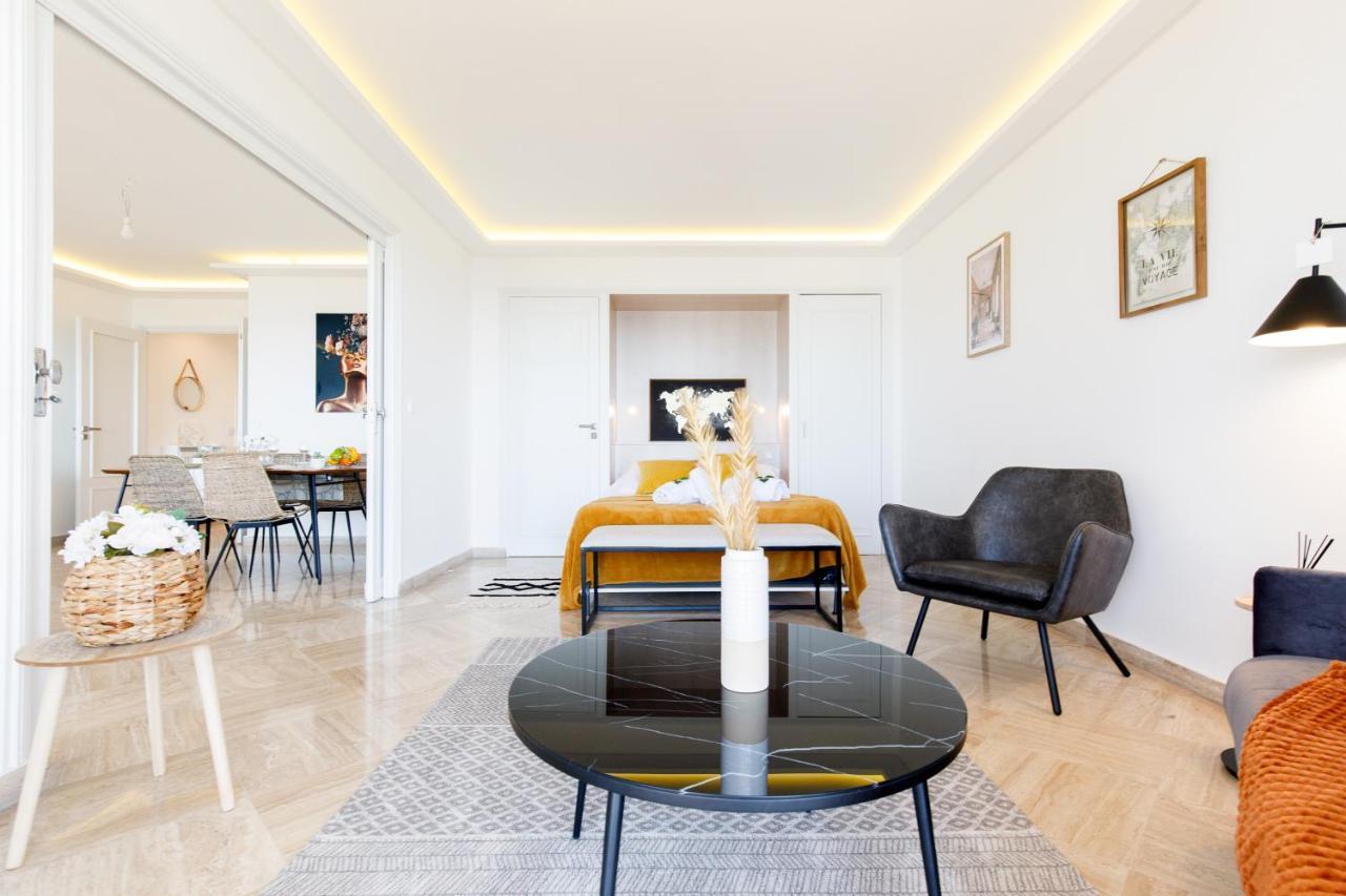 Suite Riviera - Sea View - Clim - 50M Plage - Residence De Standing - Spacieux 180 M2 - Parking كان المظهر الخارجي الصورة