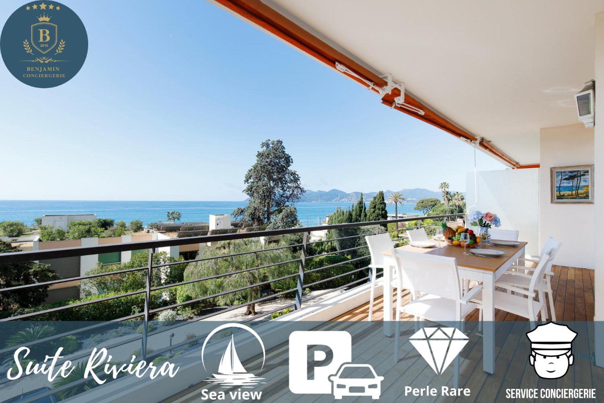 Suite Riviera - Sea View - Clim - 50M Plage - Residence De Standing - Spacieux 180 M2 - Parking كان المظهر الخارجي الصورة